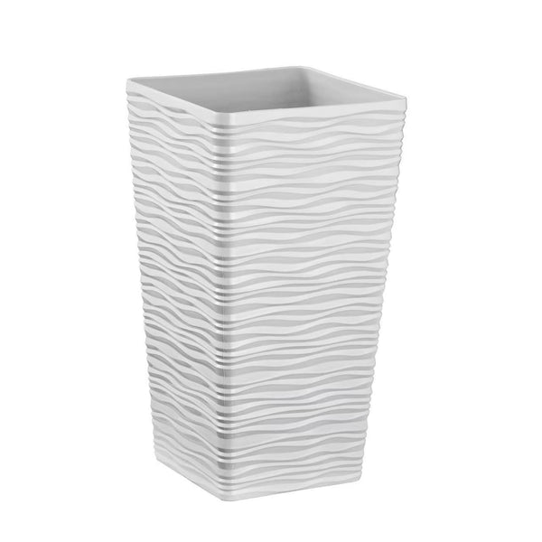 Tall White Planter Set, Indoor/Outdoor, 22" Large Modern Decorative Flower Pots Home, Patio, Front Porch, Backyard, Garden Decor by Sona Casa