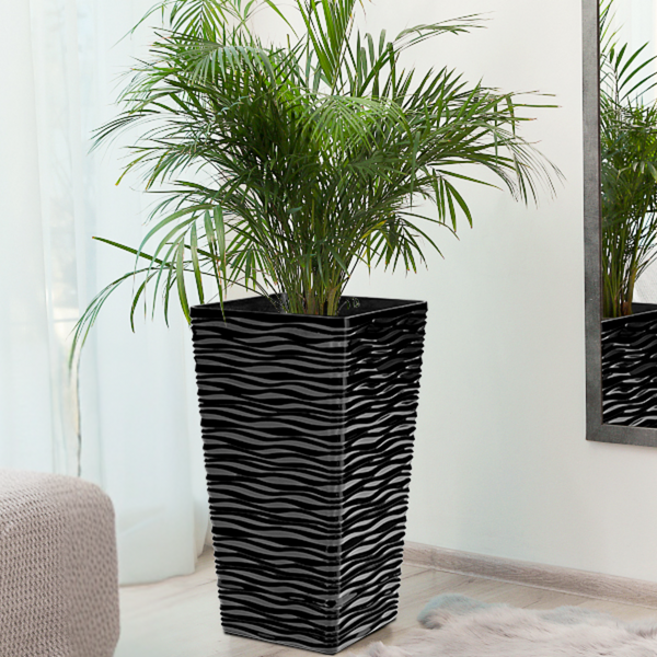 Tall Black Planter Pot Set of 2, Indoor/Outdoor, 22" Modern Minimalist Decorative Flower Pots, Home, Garden, Backyard, Front Porch, Patio Decor by Sona Casa