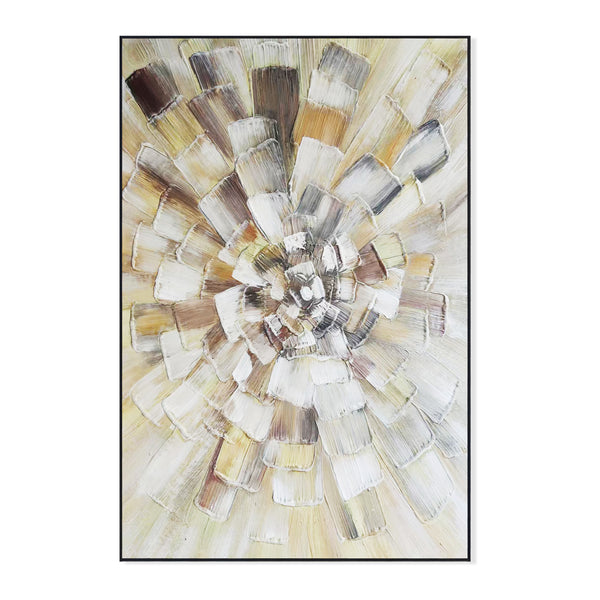 Brown Impasto Thick Textured Canvas Artwork, 47" Wall Accent Home Decor by Sona Casa