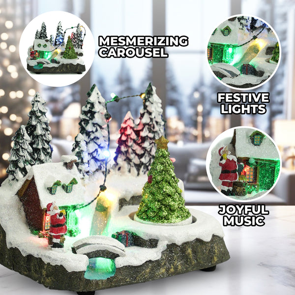 Winter Wonderland 6" Christmas Village Set LED Lighted Xmas Decor by Sona Casa