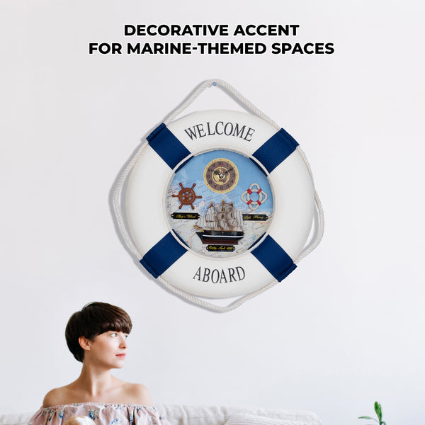High Quality Lifebuoy Silent Wall Clock, 14" Nautical Home Decor by Sona Casa
