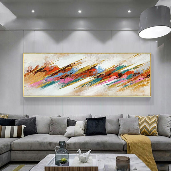 Abstract Painting on Canvas Colorful Painting, Modern Landscape Painting, Original Large Acrylic Painting for Living Room Decor Wall Art by Sona Casa