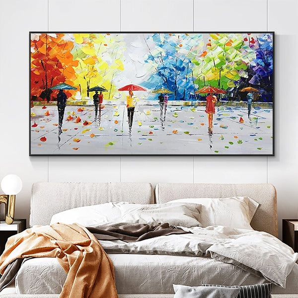 Original Art Colorful Trees Abstract Painting Buy Extra Large Wall Art Living Room Painting on Canvas Large Canvas Painting Artwork by Sona Casa