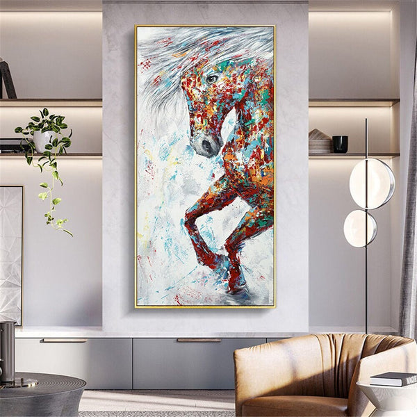 Textured Animal Painting, Original Hand-Painted Horse Art, Contemporary Bedroom Wall Decor, Art Collector Gift by Sona Casa