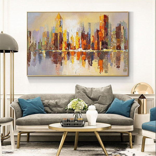 Large Wall Art on Canvas Abstract Art Modern Wall Art Original Artwork Abstract Art Wall Decor Brown Textured Framed Wall Art by Sona Casa