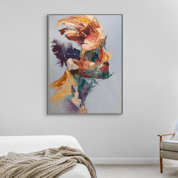 Abstract Wall Decor Abstract Reality Large Wall Painting Man Portrait Abstract Painting Handmade Wall Art Living Room Wall Decor Gift by Sona Casa