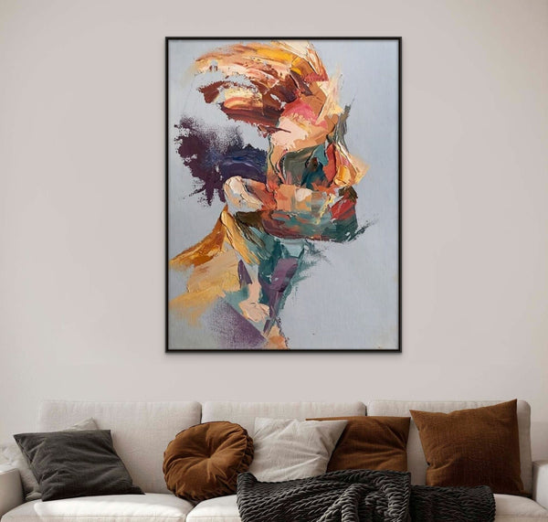Abstract Wall Decor Abstract Reality Large Wall Painting Man Portrait Abstract Painting Handmade Wall Art Living Room Wall Decor Gift by Sona Casa