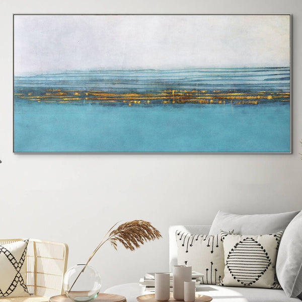 Blue Lagoon, Abstract Painting, Living Room Wall Art, Painting on Canvas, Abstract Art, Blue Painting by Sona Casa