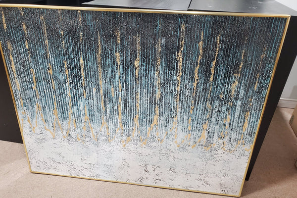 Extra Large Art Abstract Turquoise Painting - Textured Acrylic Canvas for Modern Home Decor, Original Handmade Gift by Sona Casa