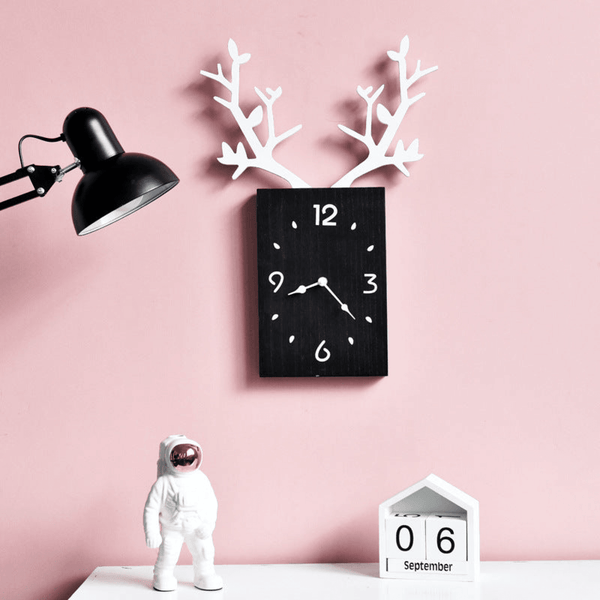 Wooden Deer Clock for Home Décor by Sona Casa