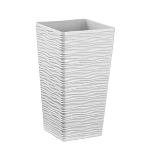 Tall White Planter Set, Indoor/Outdoor, 22" Large Modern Decorative Flower Pots Home, Patio, Front Porch, Backyard, Garden Decor by Sona Casa