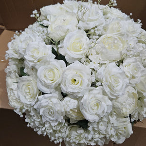 White 50 cm bouquet flowers for wedding event decorations by Sona Casa