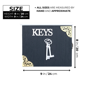 Wooden Key Holder, 6 Small Hooks, 8" Wall Mounted Rack, Farmhouse Home Hallway Entrance Door Decor by Sona Casa