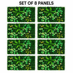 8 Piece Green Boxwood Artificial Wall Panel with Lush Leaves, 40x60cm, Realistic Faux Greenery for Indoor Outdoor Home Decor - Accent Collection