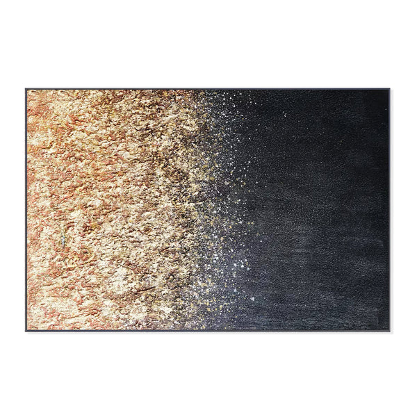 Black Brown Abstract Canvas Wall Art, 47" Living Room Hotel Wall Decor by Sona Casa