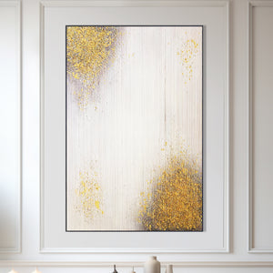 Golden Textured Painting, 47" Framed Wall Art for Living Room or Office by Sona Casa