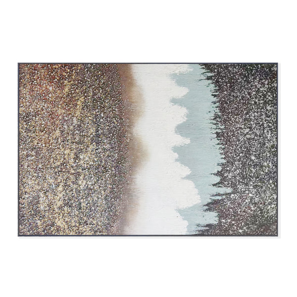 Handmade Black Brown Gray Textured Impasto Painting, 47" Wall Art Home Office Decor by Sona Casa