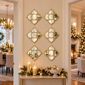 Gold Floral Wall Mirrors, Set of 3-Sona Casa