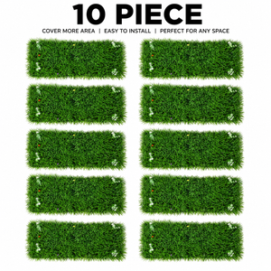 10 Piece Modern Green Artificial Grass Wall Panels for Indoor Vertical Garden Decor, 40x60cm Natural Faux Plant Finish