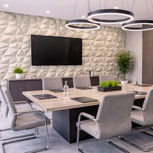 3D PVC Wall Panel, Champagne Silver Geometric Set of Panels, Hotel Room Living Room Home Office Cafe Restaurant by Sona Casa