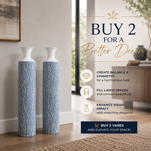 Luxury Metal Tall Vases, Large 32" Floor Vases, Living Room, Home, Office Decor-Sona Casa
