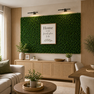 Green Boxwood Artificial Wall Panel 40x60 cm, Lush Faux Greenery Wall Decor for Indoor Outdoor Accent - Accent Collection