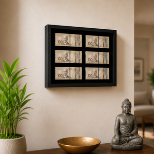 3D Wall Art Panel Featuring Fake Canadian Currency Design in Metallic Finish for Modern Home Décor 30x40cm