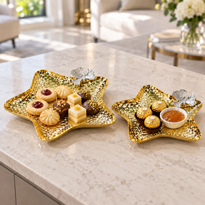 Matte Black Star-Shaped Metal Trays