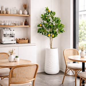 Tall Indoor Self Watering Decorative Planter, 27" Modern Minimalist Flower Pot Home, Front Porch, Patio, Backyard & Garden Decor-Sona Casa