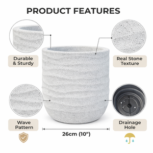 3 Pc Set of White Planter Pots by Sona Casa