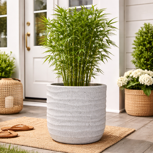 White Pot for Plants 42 CM, Planter Indoor Outdoor Ornament Home Garden Porch Living Room Decor by Sona Casa