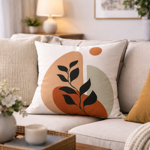 Modern Minimalist Square Pillowcase, 17 x 17 Inch Farmhouse Bohemian Decorative Cushion Cover for Living Room Bedroom by Sona Casa