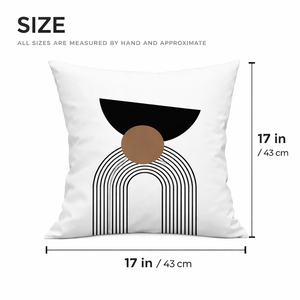 Modern Square Cushion Cover, 17 x 17 Inch Minimalist Farmhouse Bohemian Decorative Pillowcase for Living Room Bedroom by Sona Casa