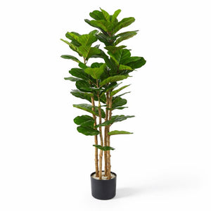 Artificial Fig Tree 150 cm Tall Indoor Home Decor, Realistic Lifelike Faux Plant for Living Room or Office by Sona Casa