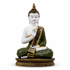 Seated Prayer Buddha Statue, 11" Figurine Home Decor Ornament. Buddhism Gifts, Altar Prayer Room Pooja Temple Decorations by Sona Casa