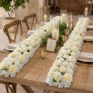 4 Feet White flowers runner for wedding event decoration - Accent Collection