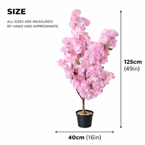5 ft Tall Faux Pink Sichuan Cherry Blossom, Nearly Natural Large Artificial Tree, Indoor Decor for Living Room, Office, Patio-Sona Casa