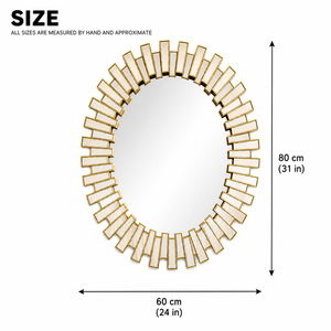 Elegant Small Gold Oval Wall Mirror 80x60cm – Premium Decorative Accent for Home & Living Spaces by Sona Casa