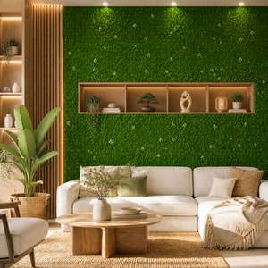 Modern Green Artificial Grass Wall Panels for Indoor Vertical Garden Decor, 40x60cm Natural Faux Plant Finish by Sona Casa