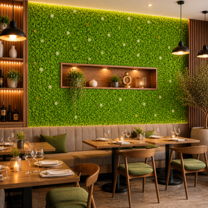 Modern Green Artificial Grass Wall Panels for Indoor Vertical Garden Decor, 40x60cm Natural Faux Plant Finish