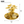 Gold Tree Design Metal Tray with Two Glass Jars, Decorative Gold Finish, 24