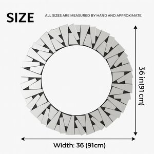 Large 3 ft Frameless Round Glass Mirror, Modern Design, Thick High Quality Glass, Easy to Hang-Sona Casa