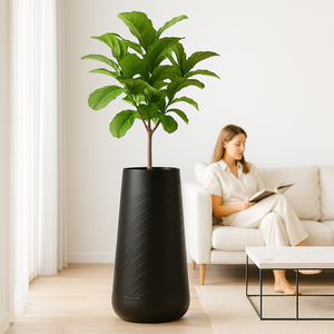 Contemporary Decorative Self Watering Pot, Modern Tall Indoor Planter, 33 in Home, Office, Garden Decoration, Gift-Sona Casa