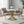 Round Stone Cocktail Table with 2 Upholstered Gray Accent Chairs, Gold Frame Space Saver Compact & Elegant Dining Set-Sona Casa