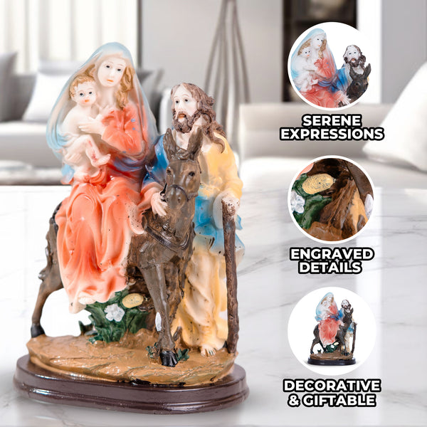 Sacred Heart Jesus, Mary, Joseph Figurine, 8" Catholic Home Decor Set