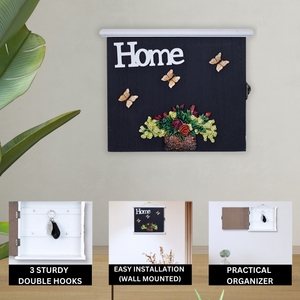 Rustic Wooden Wall Key Holder, 8" Decorative Key Hanger 3 Double Hooks Organizer for Home Office Entryway, Unique Gifts by Sona Casa