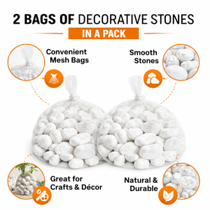 White River Rocks, 2 Bags, 500g per Bag, 1–2 cm Decorative Pebbles Stones for Aquarium Plant Pot, Home Garden Decor by Sona Casa