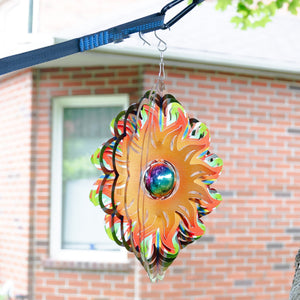 Metal Wind Spinner, Abstract Garden Art, 3D Kinetic Sculpture, Outdoor Hanging Decor for Patio, Tree, Lawn, Unique Gifts by Sona Casa