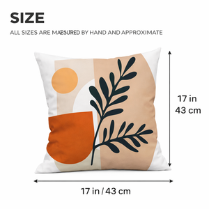 Modern Minimalist Square Cushion Cover, 17 x 17 Inch Farmhouse Bohemian Decorative Pillowcase for Living Room Bedroom by Sona Casa