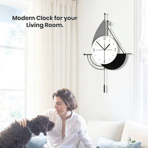 Decorative Wall Clock, 24" Abstract Metal Clock, Quiet, Battery Operated Home Office Decor by Sona Casa